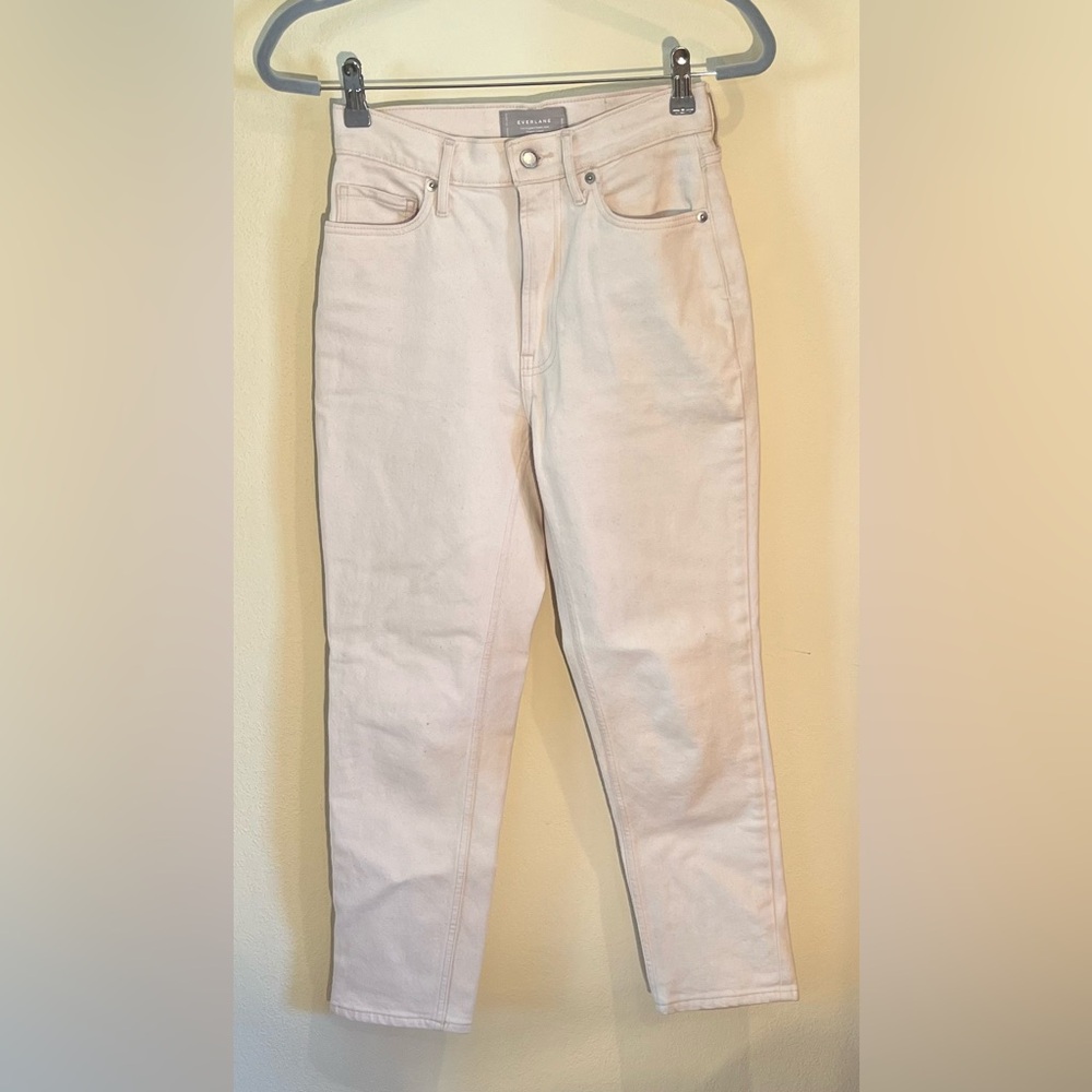 Everlane The Original Cheeky Jean 25 Crop Coton High Waist White Denim